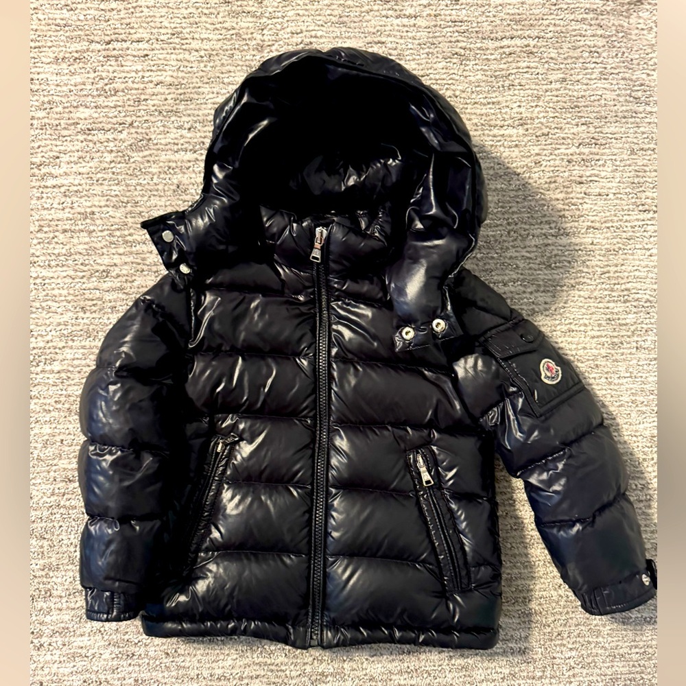 Kids Black Puffer Jacket with Hood